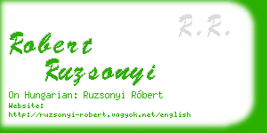 robert ruzsonyi business card