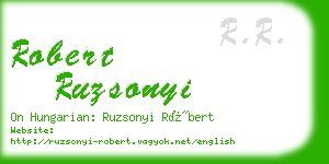 robert ruzsonyi business card